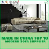 Simple Living Room Design Leather Corner Sofa
