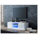 Glass Shelf Cupboards LED Light Gloss Fronts TV Stand Cabinets