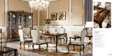 0070-1 Solid Wood Covered Luxury Veneer with High Gloss Painting Dining Table