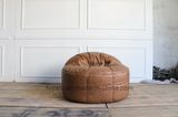 Vintage Brown Color Leather Classical Style Lazy Chair