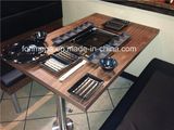 Factory Directly Korean BBQ Grill Dining Table with Fixed Legs (FOH-BC22)