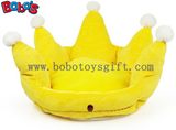 Yellow Color Plush King Crown Style Pet Bed Puppy Dog Sofa Bosw1096/47X32m