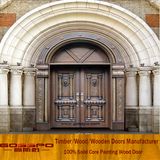 Antique Carved Arched Door Canopy Exterior Door with Transom (XS1-015)