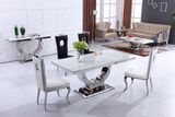 Hot Sale Marble Top Dining Table with Stainless Steel Base