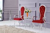 Modern French Luxury Banquet Stainless Steel Hotel Arm Dining Chair