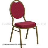 Hotel Furniture Teardrop Back Stacking Banquet Chair with Burgundy Patterned Fabric and Mould Foam