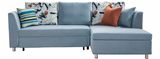 Three Seats Corner Sofa Bed with Storage Footstool