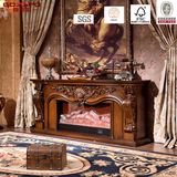 Luxury Carved Solid Wooden Electric Fireplace Mantel (GSP15-001)