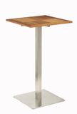 Teak Wood Garden High Table with Stainless Steel Frame