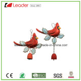 Powder Coated Metal Red Bird Windchime for Home and Garden Decoration