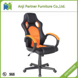 Orange Office Racing Style PU Leather Chair with Curve Armrests and Wheel Base (Agatha)