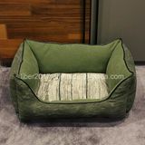 SGS Verified Pet Product Manufacturer Fake Linen and Leather Cat Dog Bed