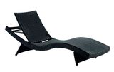 Rattan Sun Loungers Sets with Tea Table for Outdoor Garden Beach