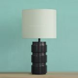 Brass Finish Desk Lamp White Fabric Shade and Modern Table Light