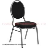 Hotel Furniture Teardrop Back Stacking Banquet Chair with Black Patterned Fabric and Mould Foam