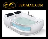 Luxury Double Seats Acrylic Jacuzzi Bathtub with Tempered Glass (MG-104)