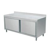 Stainless Steel Sliding Doors Style Storage Cabinet with Splashback