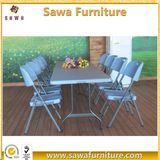 Outdoor Indoor Grey Plastic Folding Dining Table and Chair