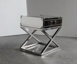 Cross Stainless Steel Base Small Coffee Table Corner Table Bedside Table