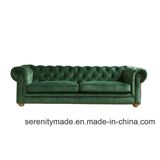 Functional 4 Seaters Green Fabric Furniture Sectional Sofa