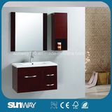Wall Mounted Mirrored Counter Top Oak Bathroom Cabinet Sw-OA009