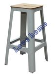 Industrial Metal Dining Restaurant Coffee Garden Wooden Bar Stools