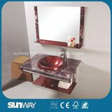 Modern Design Tempered Glass Basin with Mirror