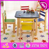 2015 Colorful Wooden Table and Chair for Kids, Children Study Table and Chair, Rounded Corner Study Blackboard Play Table Wo8g141