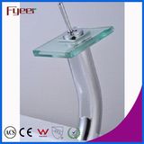 Fyeer High Body Single Lever Handle Glass Waterfall Basin Faucet