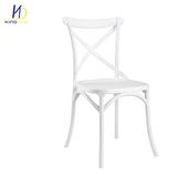 Wholesale Plastic Catering Use Cross Back White Garden Chair