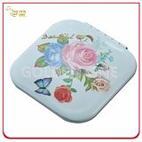 Vintage Style Personalized Printed Square Make up Mirror