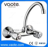 Double Handle Zinc Body Wall Mounted Faucet (VT61202)