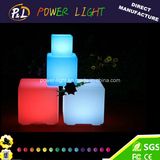 Patio Furniture Waterproof Plastic Colorful LED Cube Seat