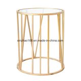 Goolee Stylish Toughened Stainless Steel Coffee Side Table with Glass Top