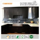 Frame Construction Modern Kitchen Cabinet Modular Solid Wood Espresso Shaker
