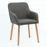 Wooden Legs Fabric Dining Chair W17959