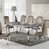 Marble Base Inlay Dining Table for Dining Room Furniture
