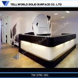 Acrylic Solid Surface Standing Reception Desk with High Quality