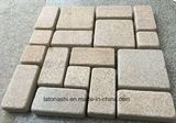 Cheap Tumble Yellow Granite Stone Cobble with Flamed/Split Finishing for Driveway