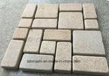 Cheap Tumble Yellow Granite Stone Cobble with Flamed/Split Finishing for Driveway