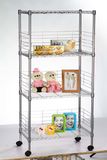 Steel Supermarket Rack Kitchen Wire Shelves with Caster