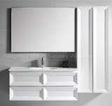 PVC Painting Bathroom Cabinet with Ceramic Basin and Side Cabinet