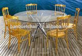 Cheap Price Tempered Glass Wedding Table Dining Table for Sale
