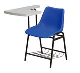 Navy Plastic Shell School Chair with Writing Tablet