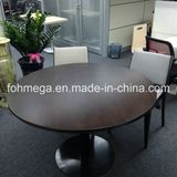 Very Solid Wood Veneered Modern Round Walnut Dining Table in High Quality