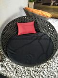 Outdoor Round Daybed with Rattan Frame