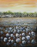 Handmade Cotton Field Oil Paintings for Home Decor