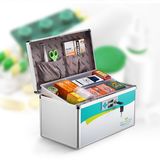 10 Inch Metal First Aid Cabinet with Portable Handle Silver