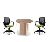 Fashionalbe Wooden Reception Area Seating Metal Desk Melamine Round Table