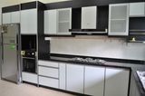 American Style Coffee Glazing Wooden Designed Kitchen Cabinet